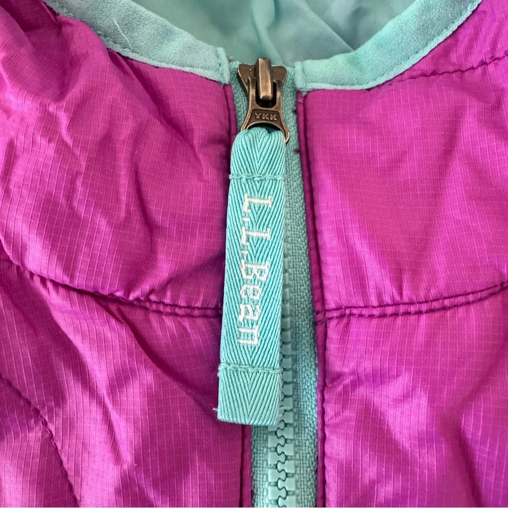 LL Bean Kids Girls Hooded Puffer Jacket Size M‎ 10 12 Lightweight